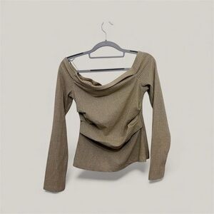 Zara Tan Off-Shoulder Sweater